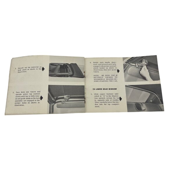1962 GM Convertible Coupe Folding Power Top Operation & Care Manual Vintage Car - Picture 7 of 9